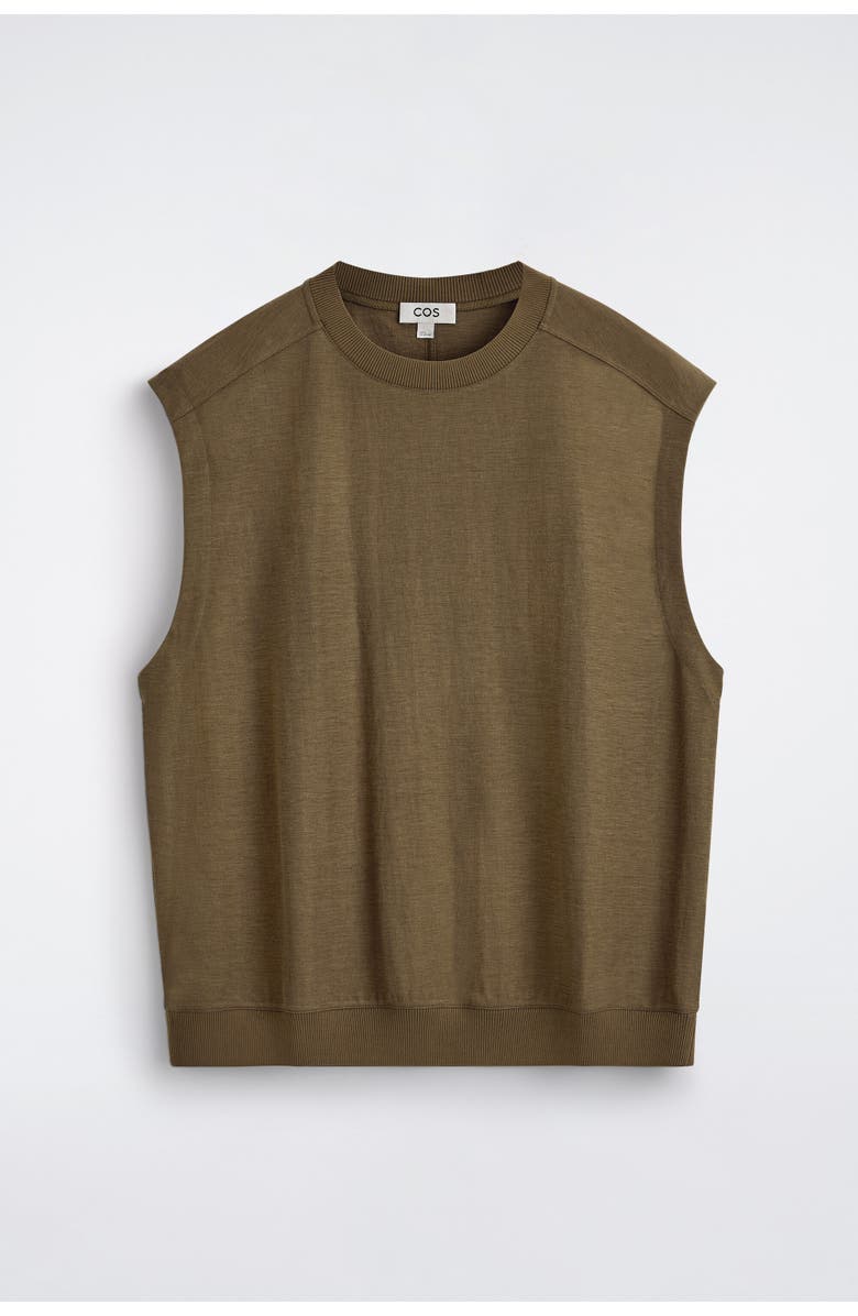 COS Jersey Tank Top, Alternate, color, Dark Khaki