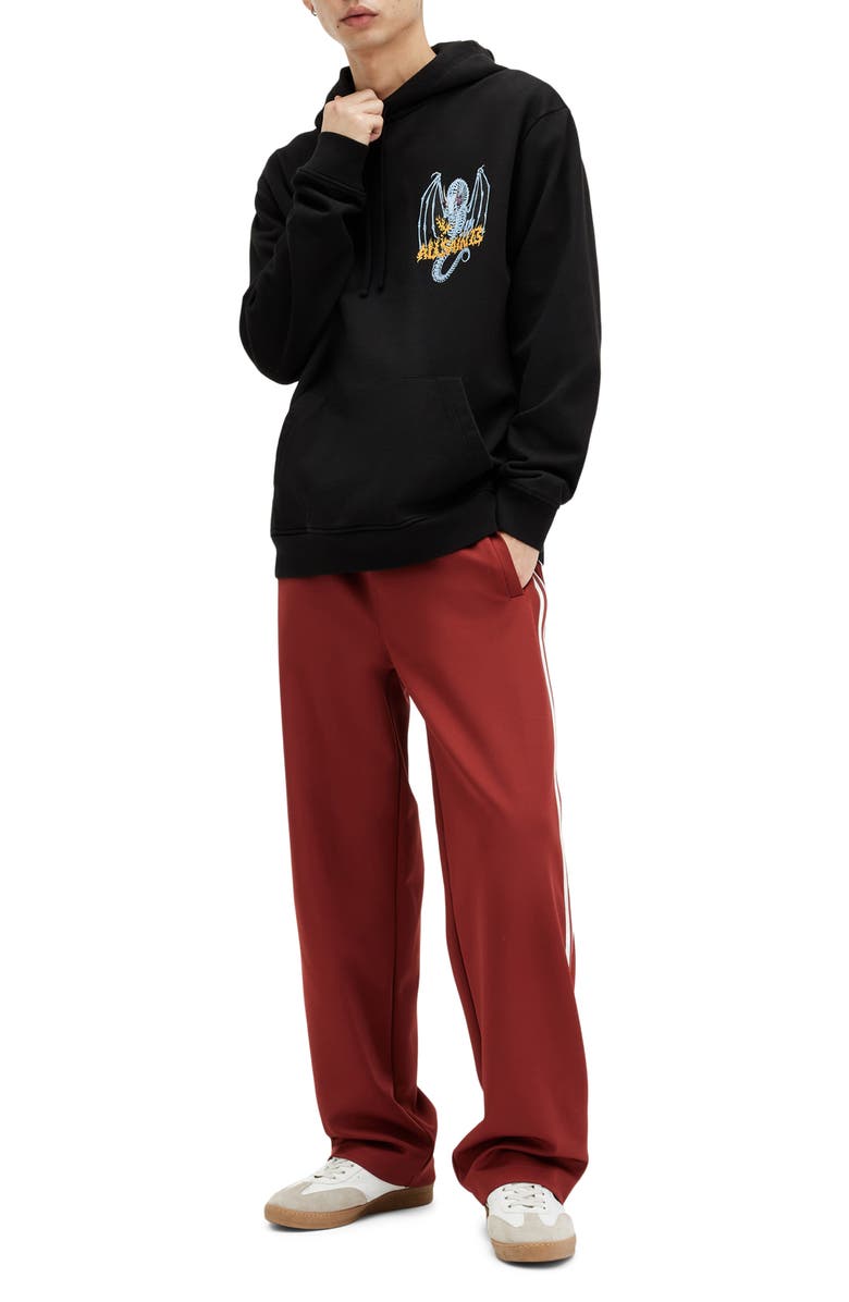 AllSaints Dragon Skull Graphic Hoodie, Alternate, color, 