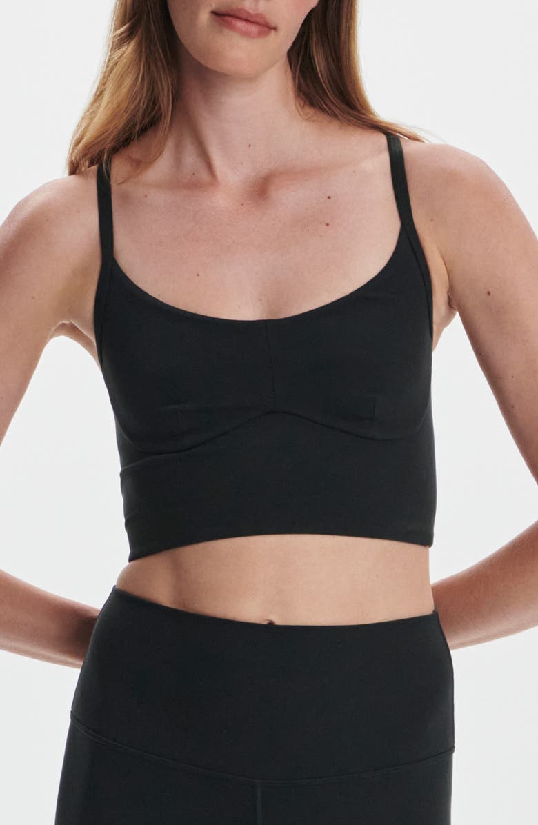 Varley Always Surrey Longline Sports Bra, Main, color, Black