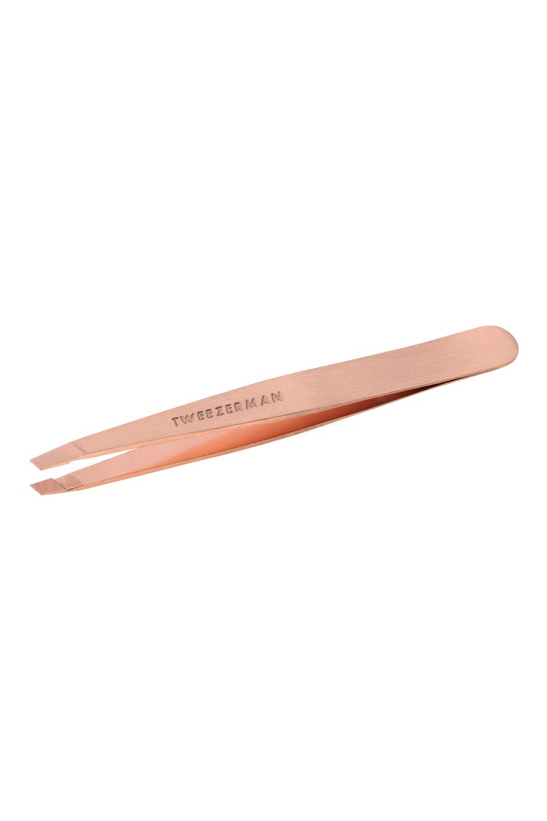 Rose Gold Slant Tweezer, Main, color, NO COLOR
