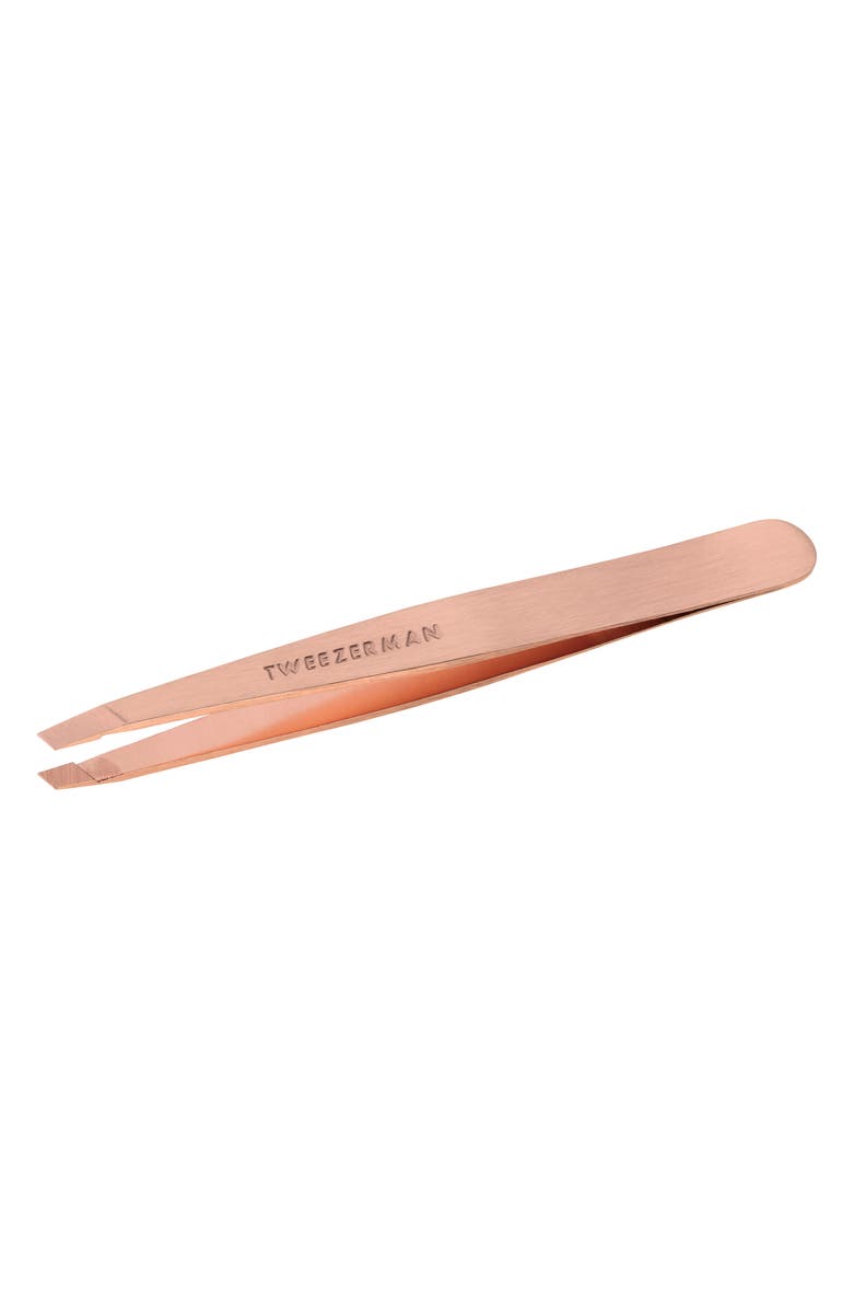 TWEEZERMAN Rose Gold Slant Tweezer, Main, color, 