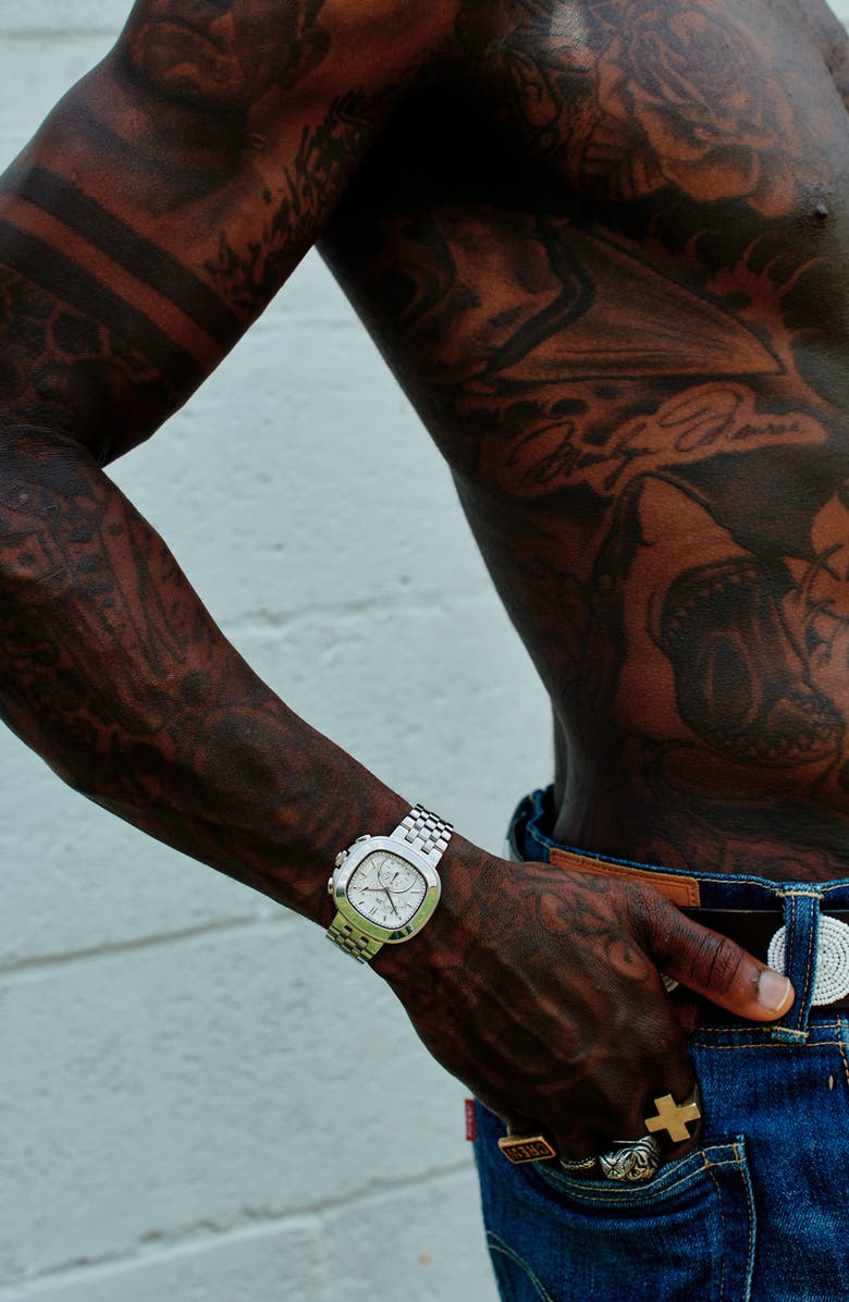 JBW Men's Coast Lab-Created Diamond Bracelet Watch, 38mm, Alternate, color, Stainless Steel