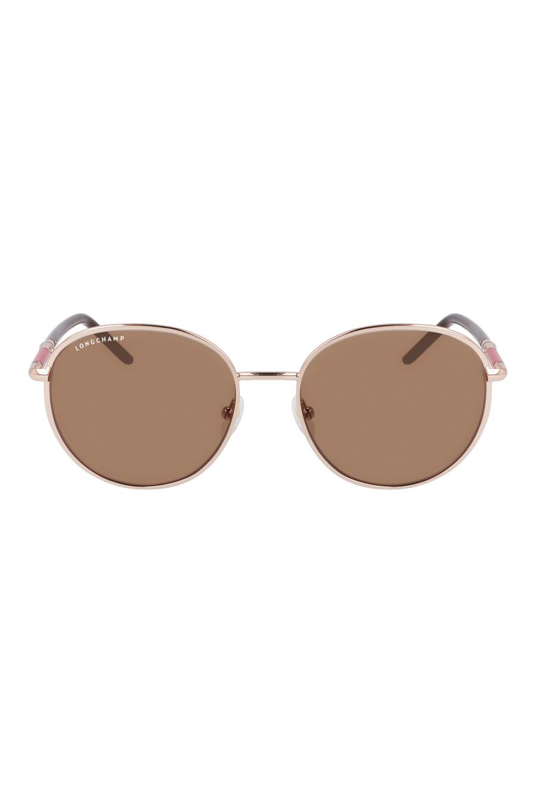 53mm Gradient Round Sunglasses, Main, color, ROSE GOLD