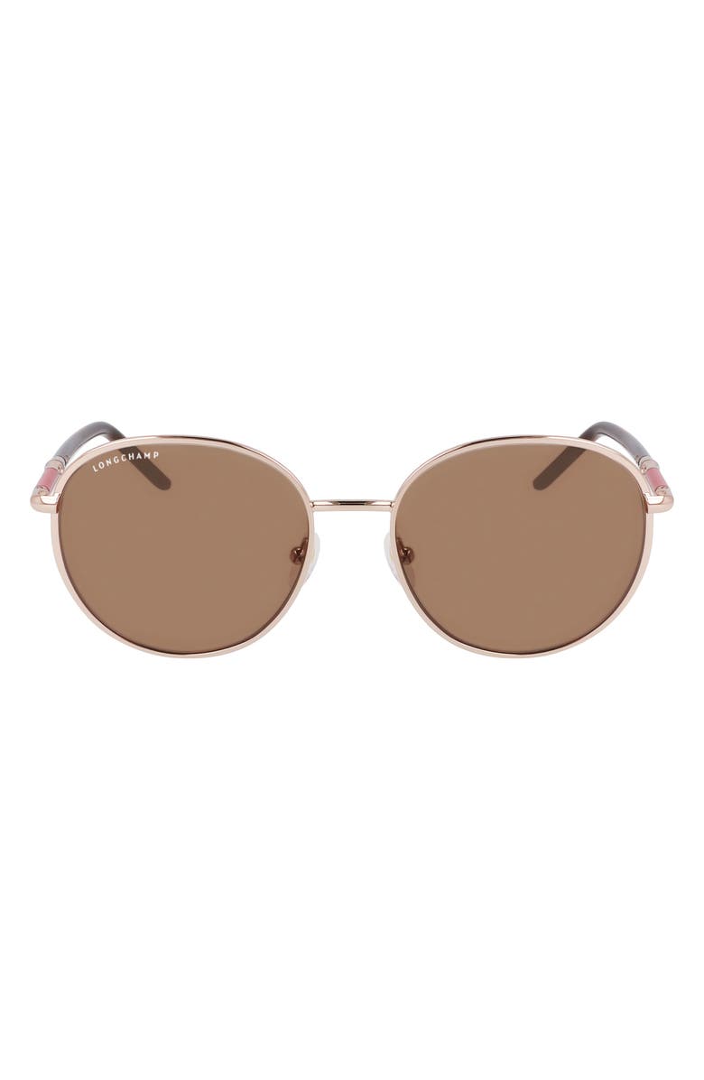 Longchamp 53mm Gradient Round Sunglasses, Main, color, Rose Gold