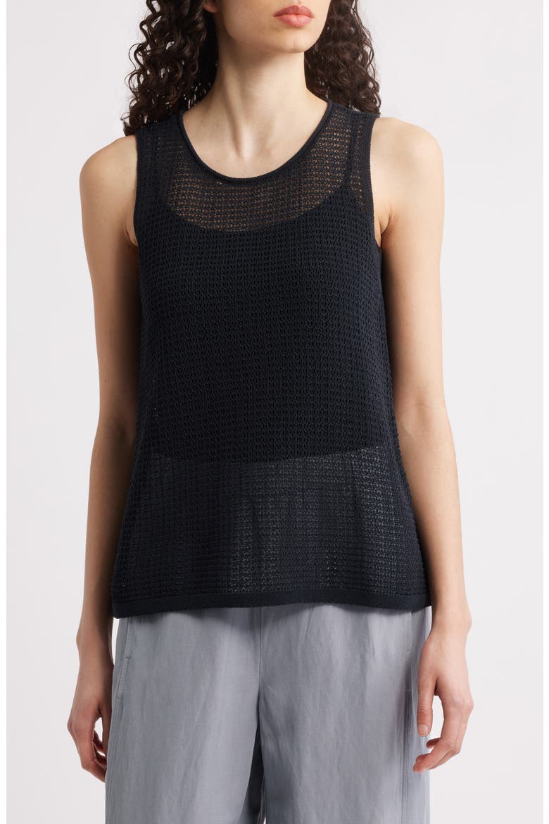 Organic Cotton Sweater Tank, Main, color, BLACK