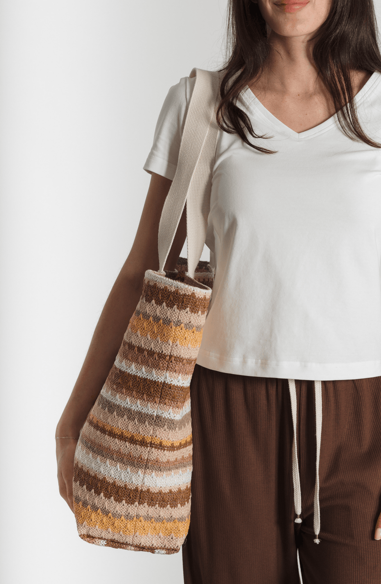 LEISURE LAB Savannah Tote, Alternate, color, Sand Stripes