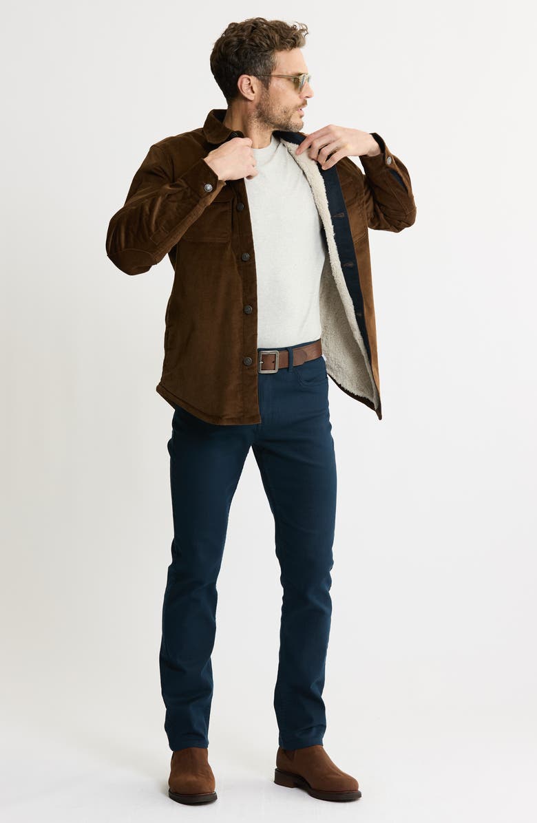 JACHS Stretch Cotton Corduroy Faux Shearling Lined Jacket, Alternate, color, Dark Khaki