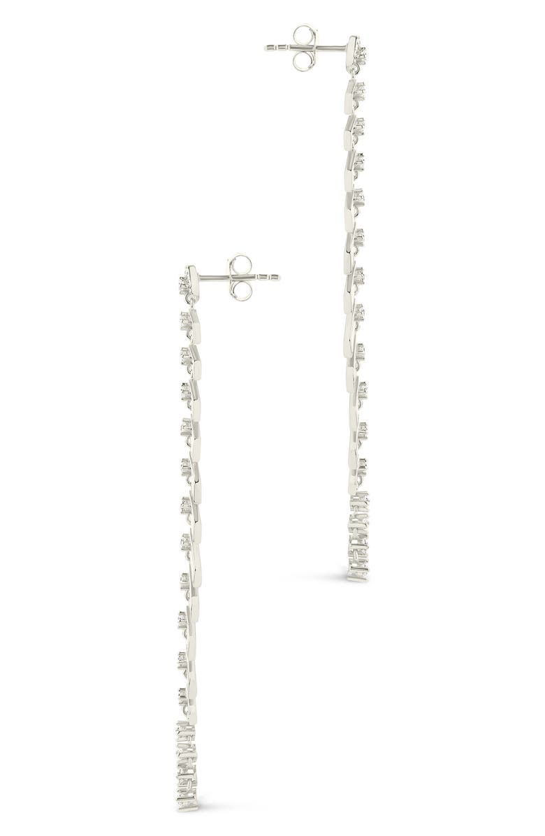 Sterling Forever Gemma Cubic Zirconia Drop Earrings, Alternate, color, Silver