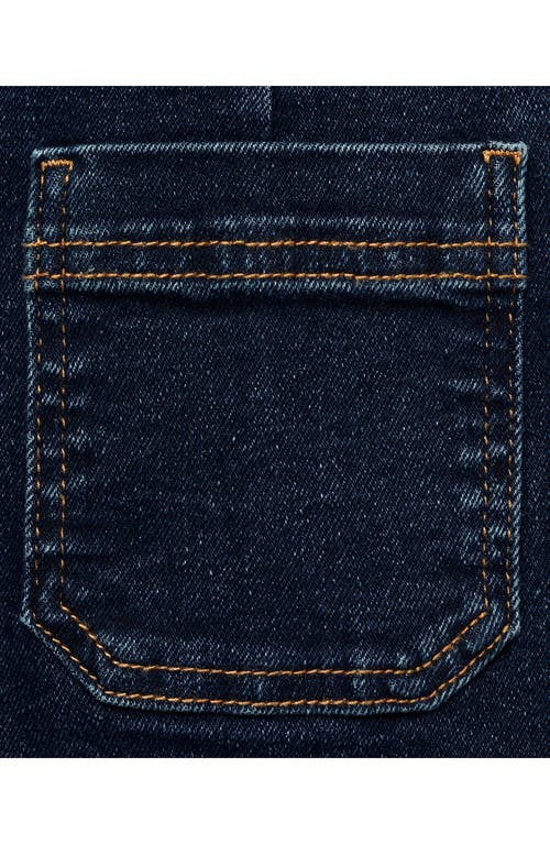 Mango Alex Raw Hem Patch Pocket Crop Flare Jeans In Dark Blue
