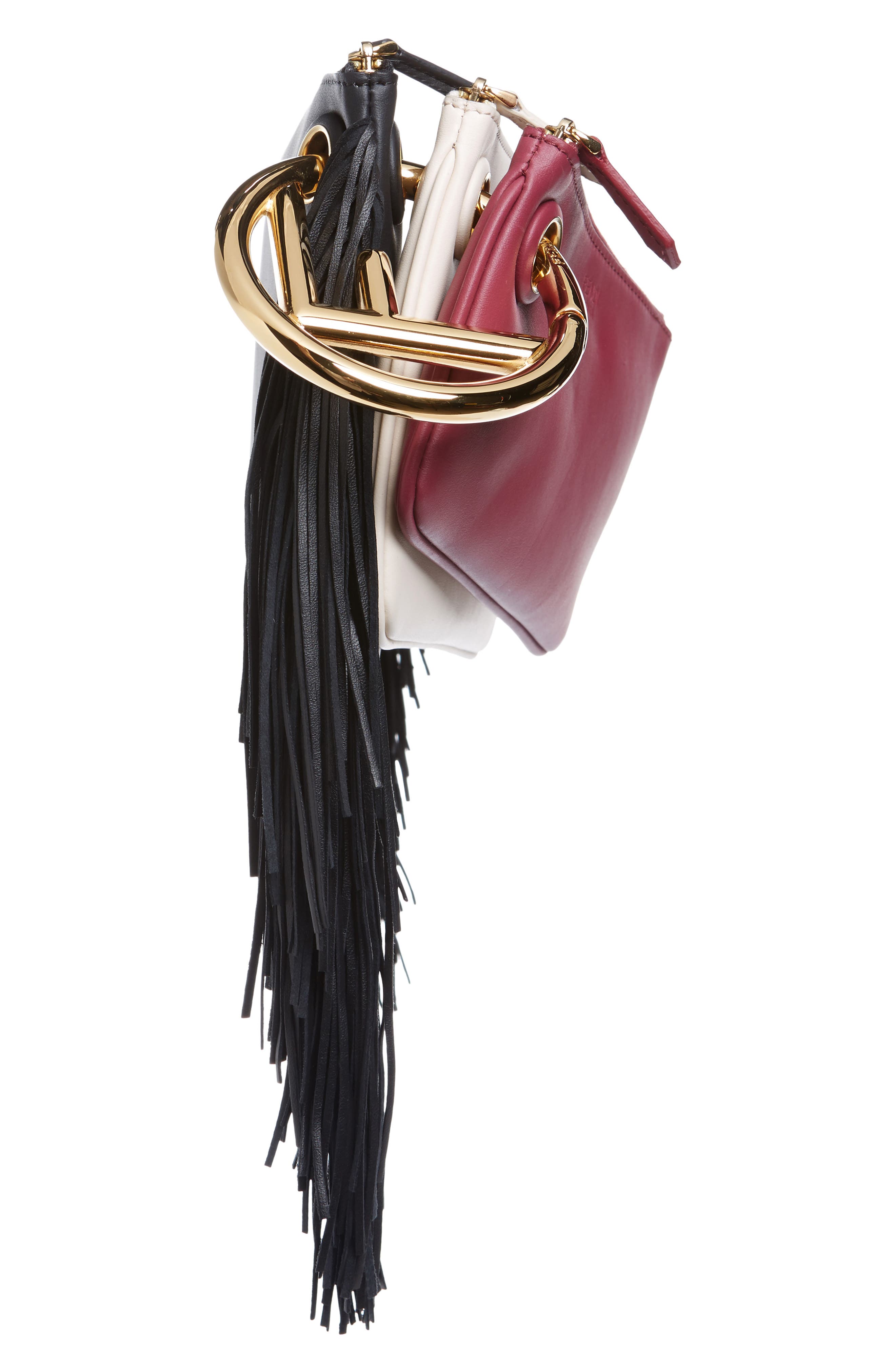 Fendi Triplette Set of Three Leather Pouches, Alternate, color, 