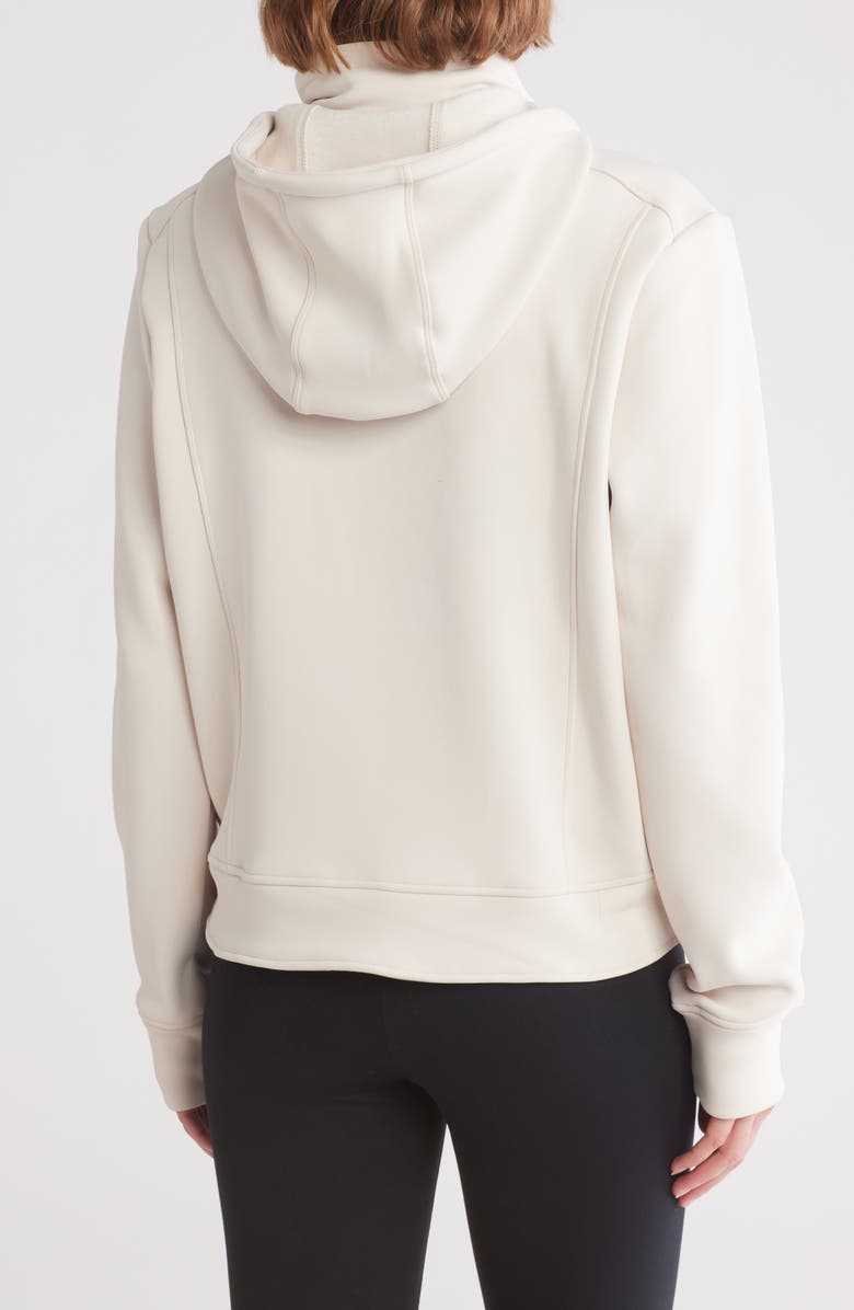 90 DEGREE BY REFLEX Scuba Fleece Full Zip Hoodie, Alternate, color, Crystal Gray