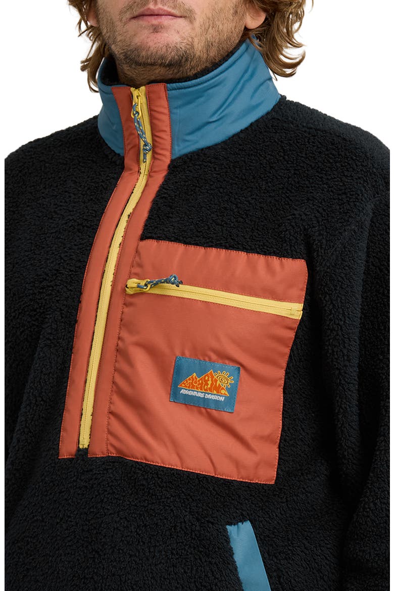 Boundary Peak Colorblock Fleece Zip-Up Jacket, Alternate, color, BLACK