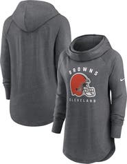 Nike Women's Nike Heather Charcoal Cleveland Browns Raglan Funnel Neck Pullover Hoodie
