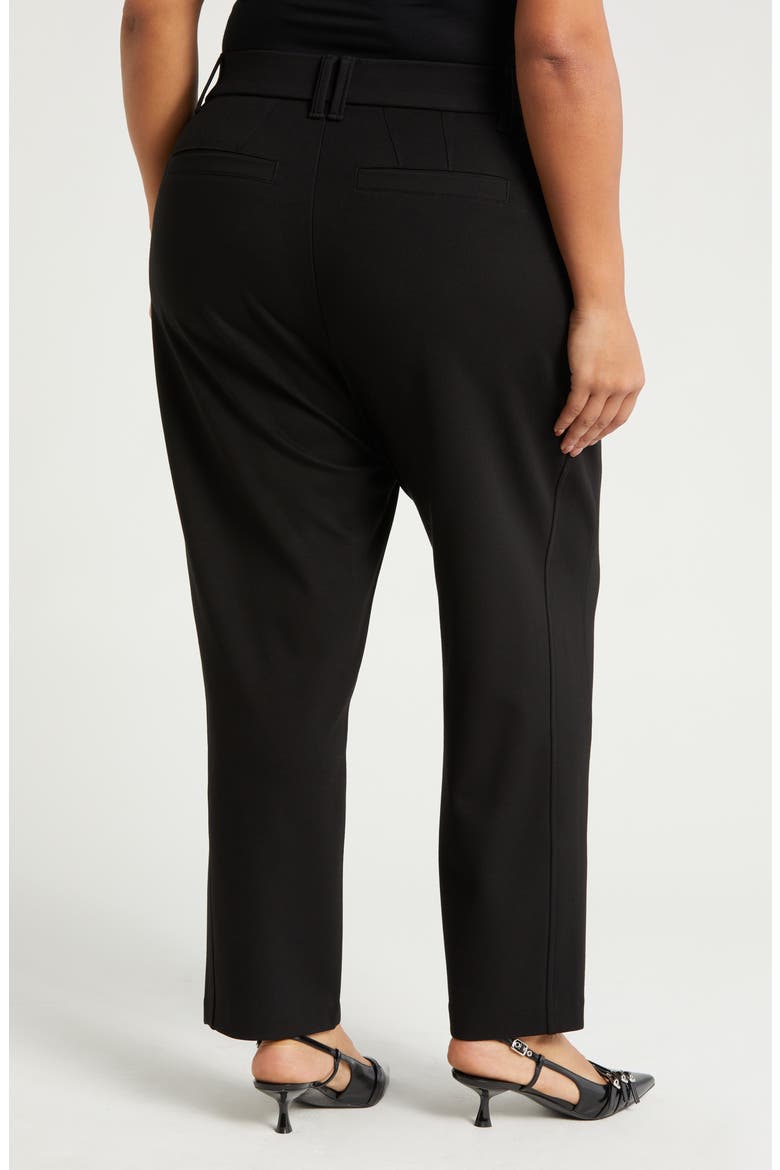 'Ab'Solution Skyrise Pleated Ankle Straight Leg Pants, Alternate, color, BLACK