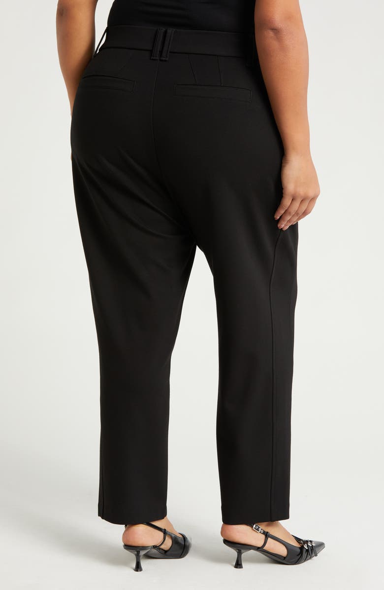 Wit & Wisdom 'Ab'Solution Skyrise Pleated Ankle Straight Leg Pants, Alternate, color, Black