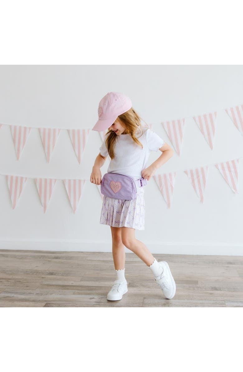Sweet Wink Pearl Heart Patch Belt Bag, Alternate, color, Lavender