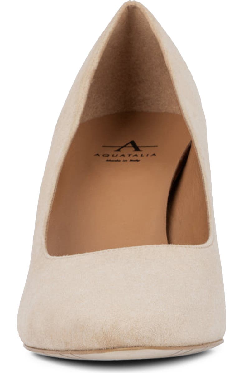 Aquatalia Posie Weatherproof Pointed Toe Wedge Pump, Alternate, color, Almond