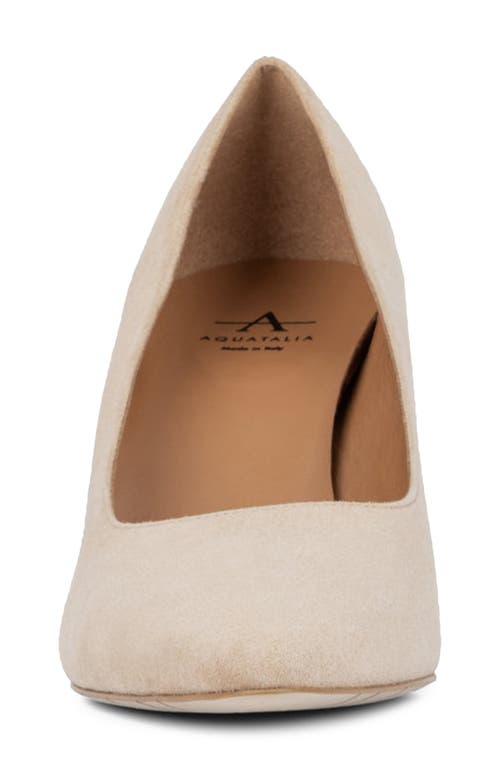 Aquatalia Posie Water Repellent Pointed Toe Wedge Pump In Almond