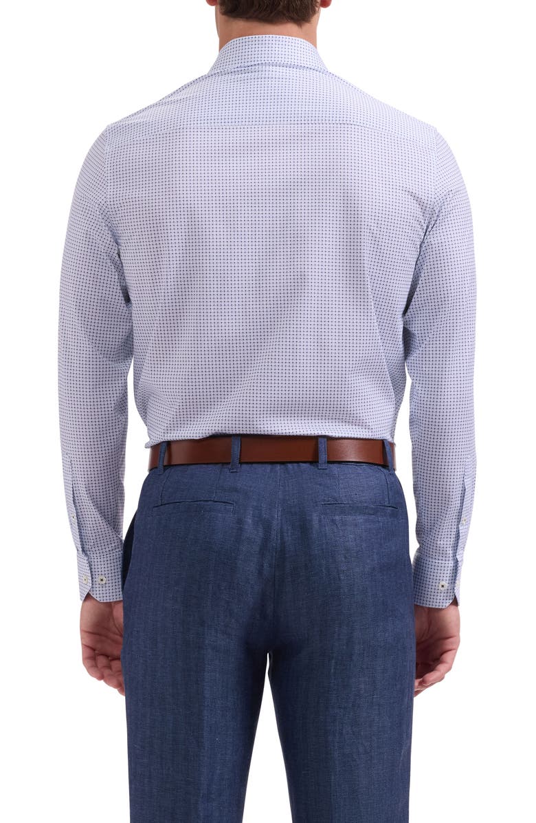 Bugatchi James OoohCotton<sup>®</sup> Geo Print Button-Up Shirt, Alternate, color, White