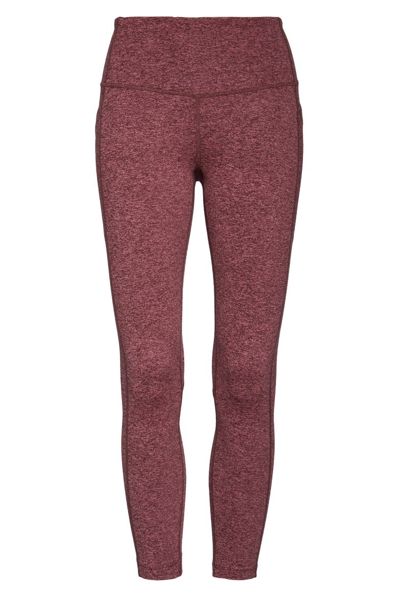 Live In High Waist Pocket 7/8 Leggings, Alternate, color, BURGUNDY HUCKLE