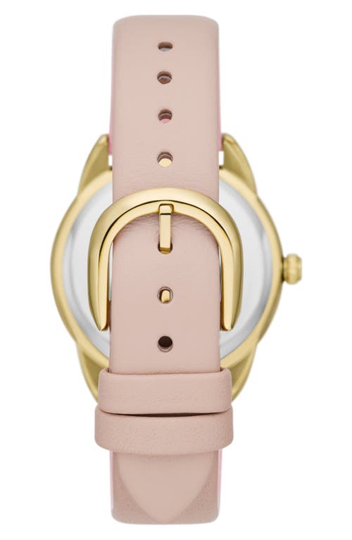 Kate Spade New York Crosstown Leather Strap Watch, 34mm In Pink/gold