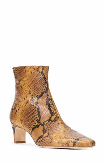 STAUD Wally Snakeskin Embossed Bootie
