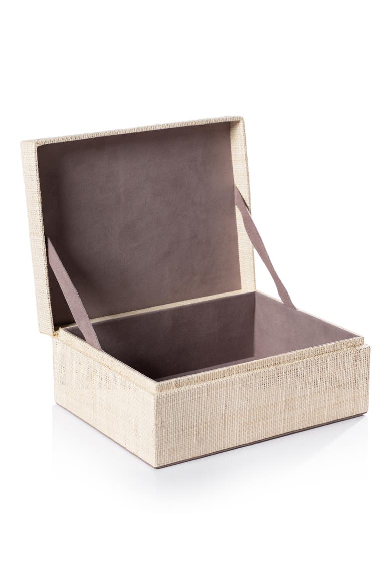 Canaria Petals Decorative Box, Alternate, color, BEIGE/ BLACK
