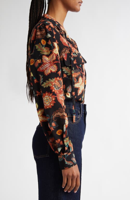 Ulla Johnson Florian Long Sleeve Silk Top In Hellebore