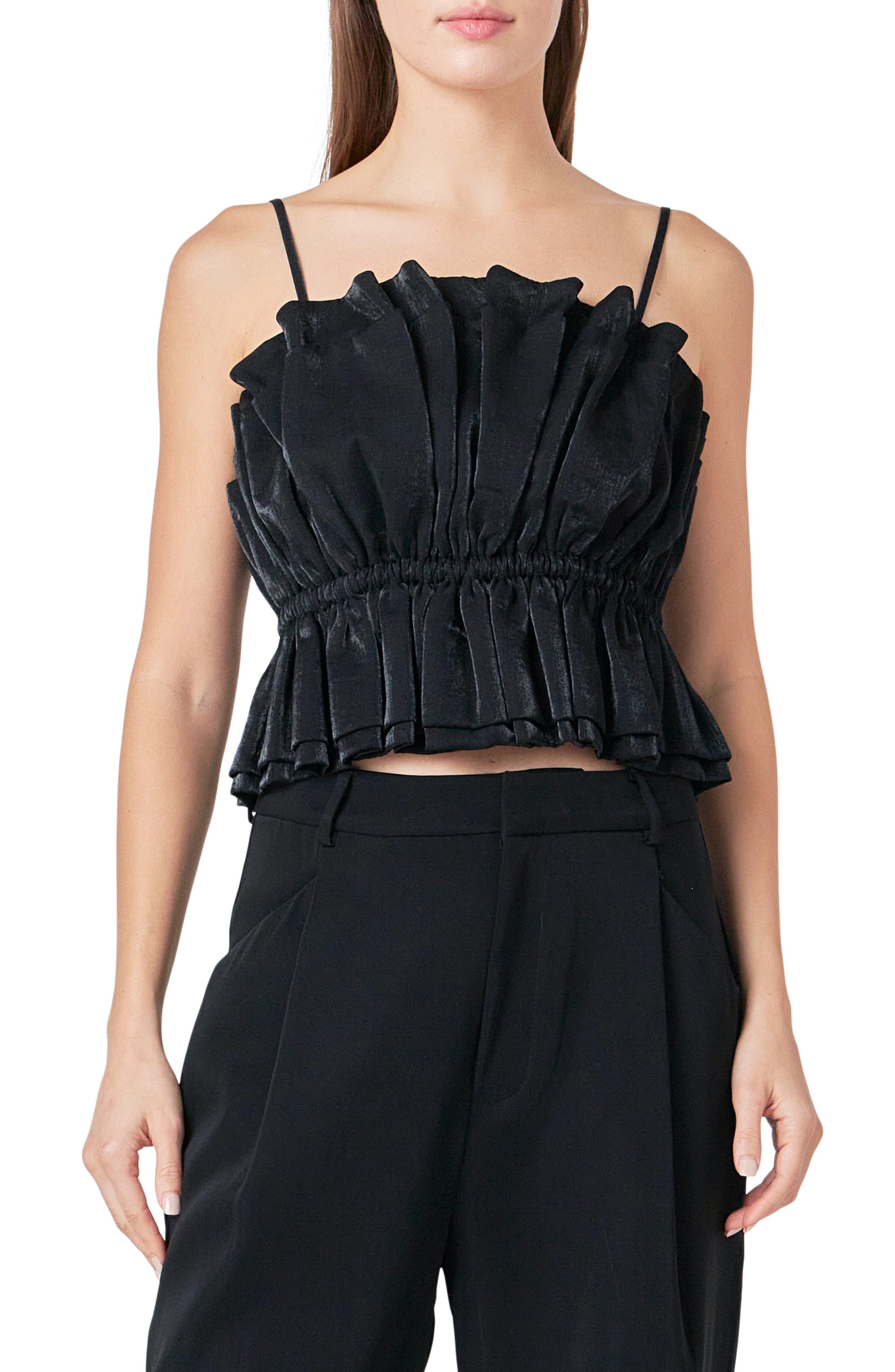 Sheen Ruffled<br />Crop Camisole