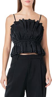 Endless Rose Sheen Ruffled<br />Crop Camisole