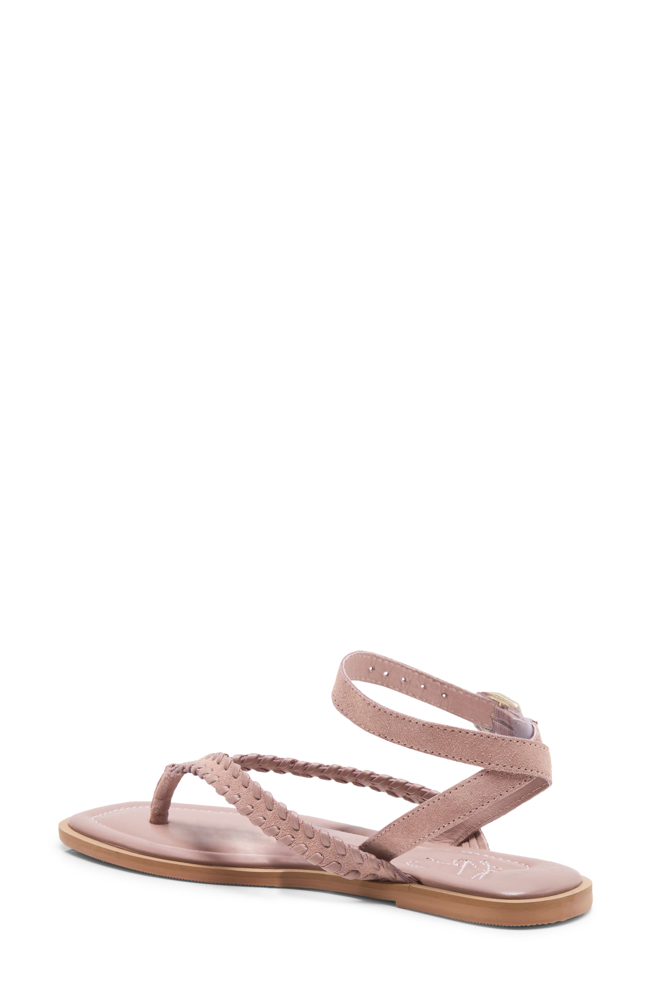 Waverly Whipstitch Ankle Strap Sandal, Alternate, color, PEARL BLUSH SUEDE CO