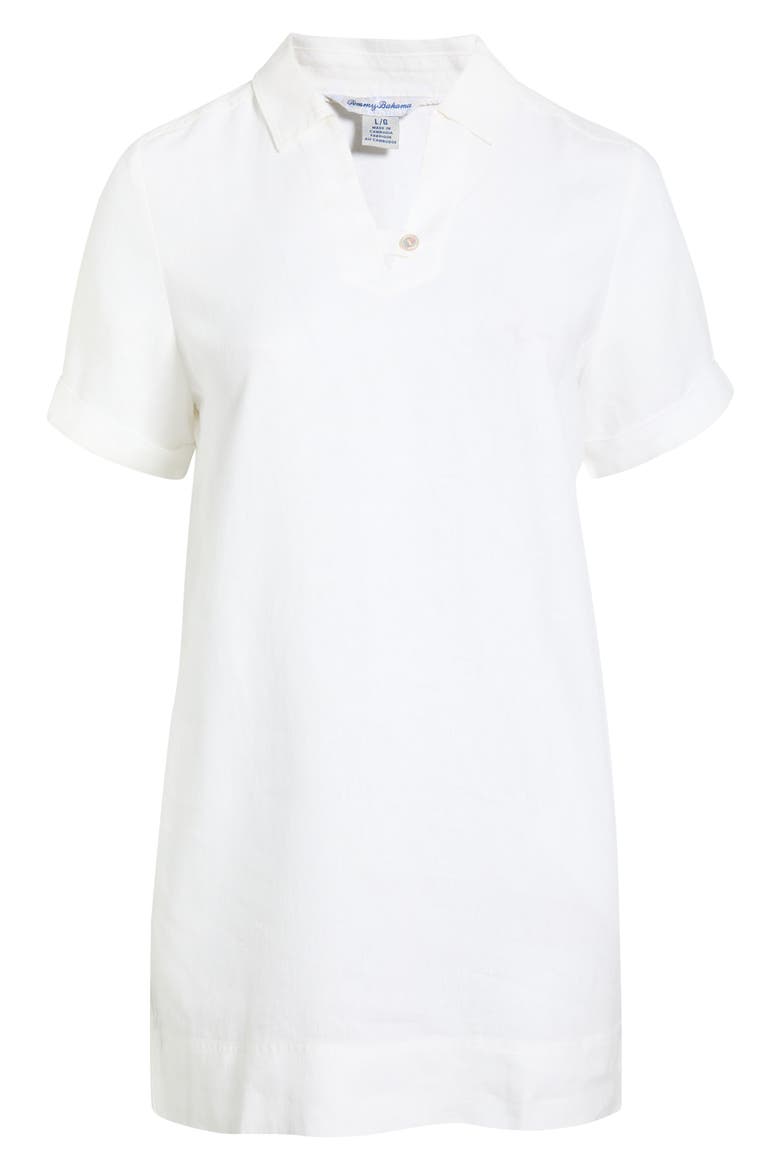 Two Palms Linen Polo Dress, Main, color, WHITE
