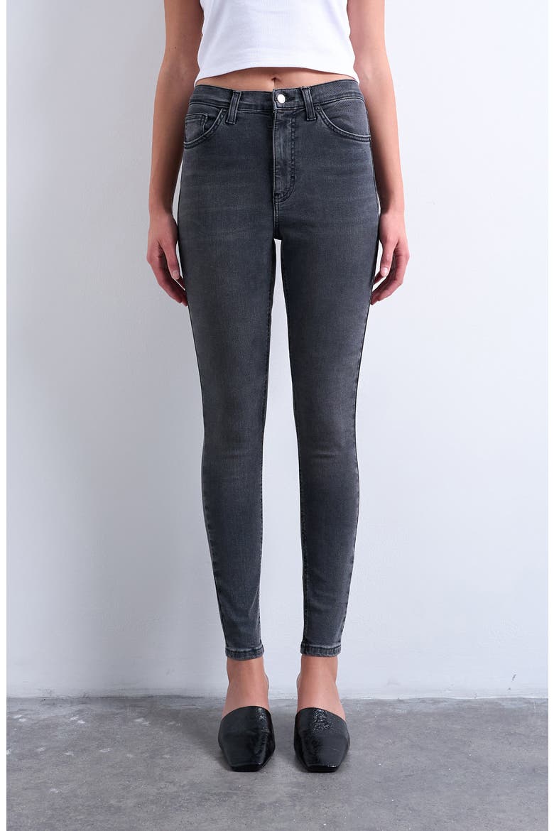 Jamie High Waist Skinny Jeans, Main, color, BLACK