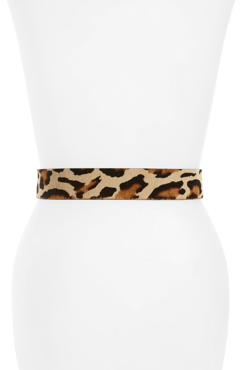 B-Low the Belt Milla Genuine Calf Hair Belt, Alternate, color, Leopard/ Gold