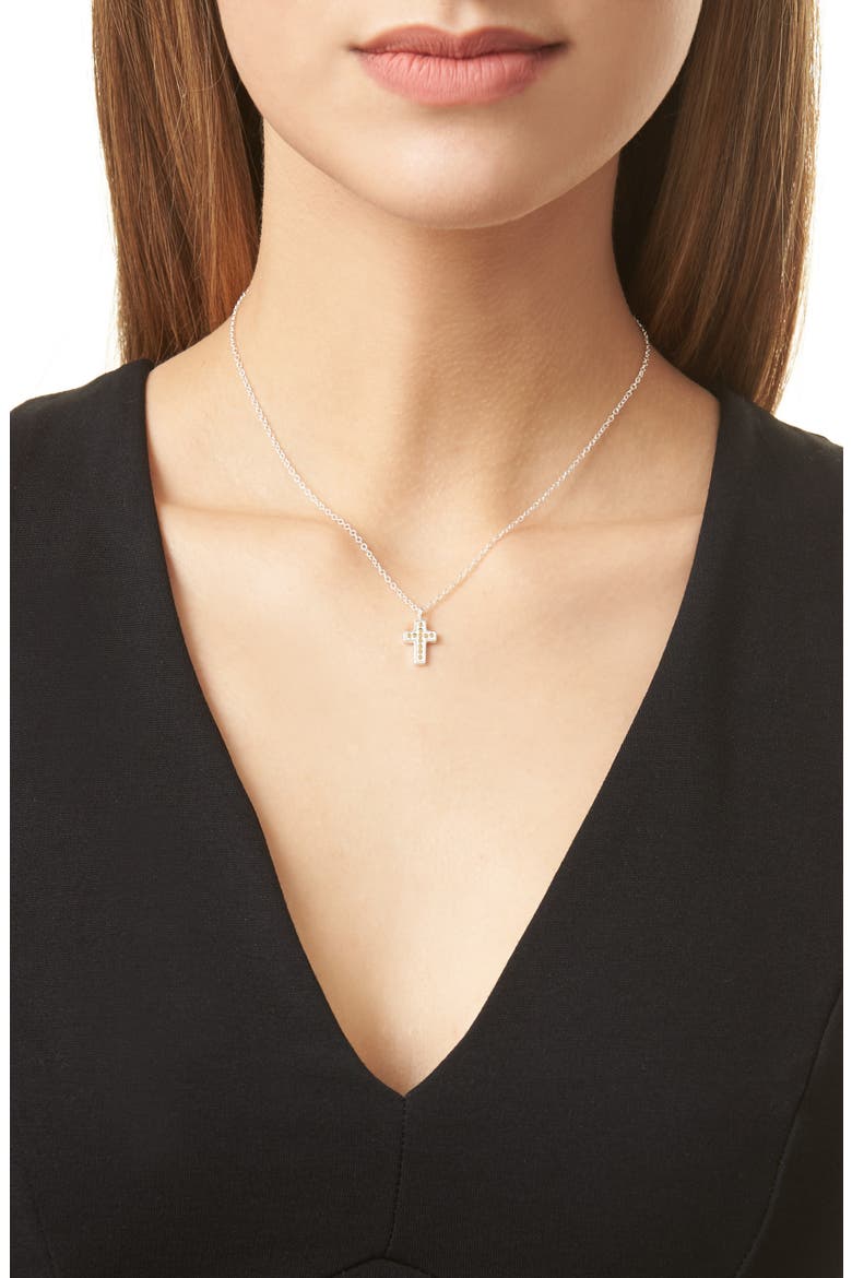 'Gili' Reversible Mini Cross Necklace, Alternate, color, TWO TONE