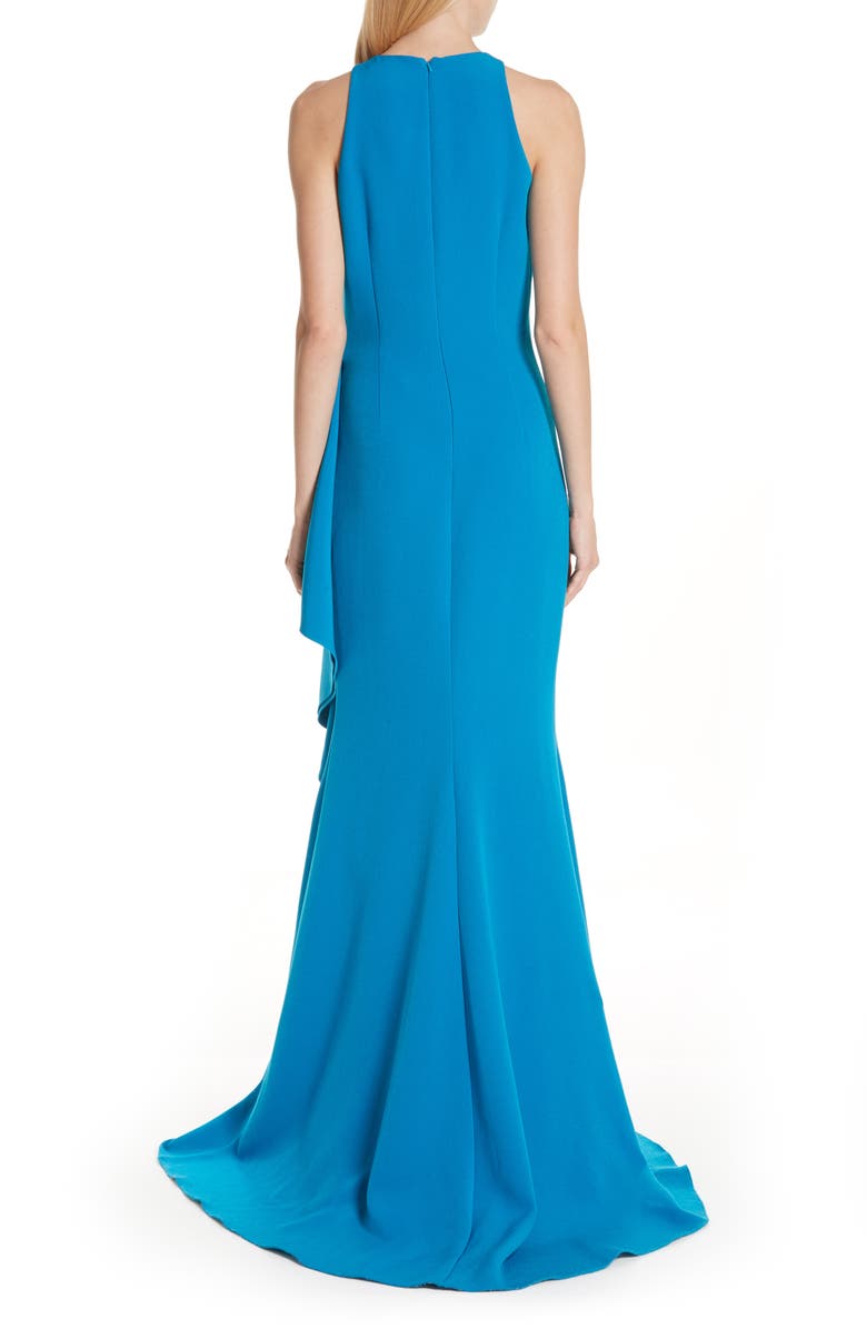Badgley Mischka Collection Badgley Mischka Side Ruffle Evening Dress, Alternate, color,