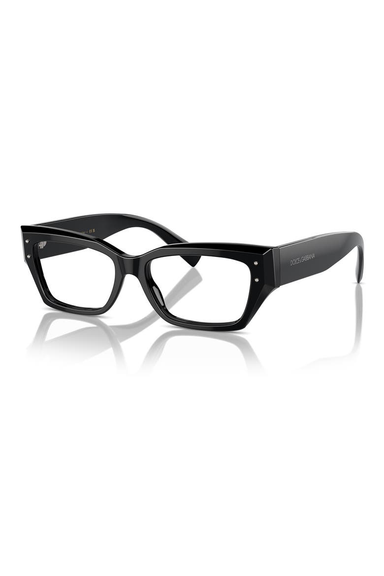 53mm Rectangular Reading Glasses, Alternate, color, BLACK