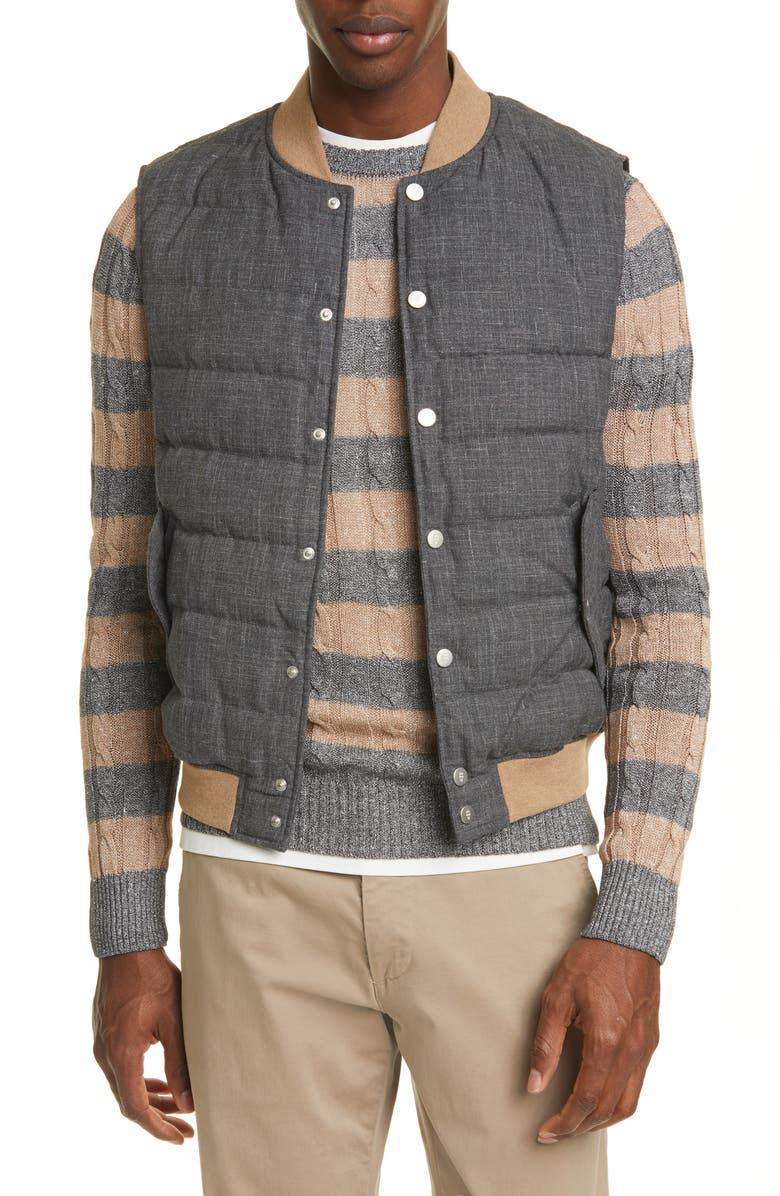 Eleventy Quilted Wool Blend Vest, Main, color, 