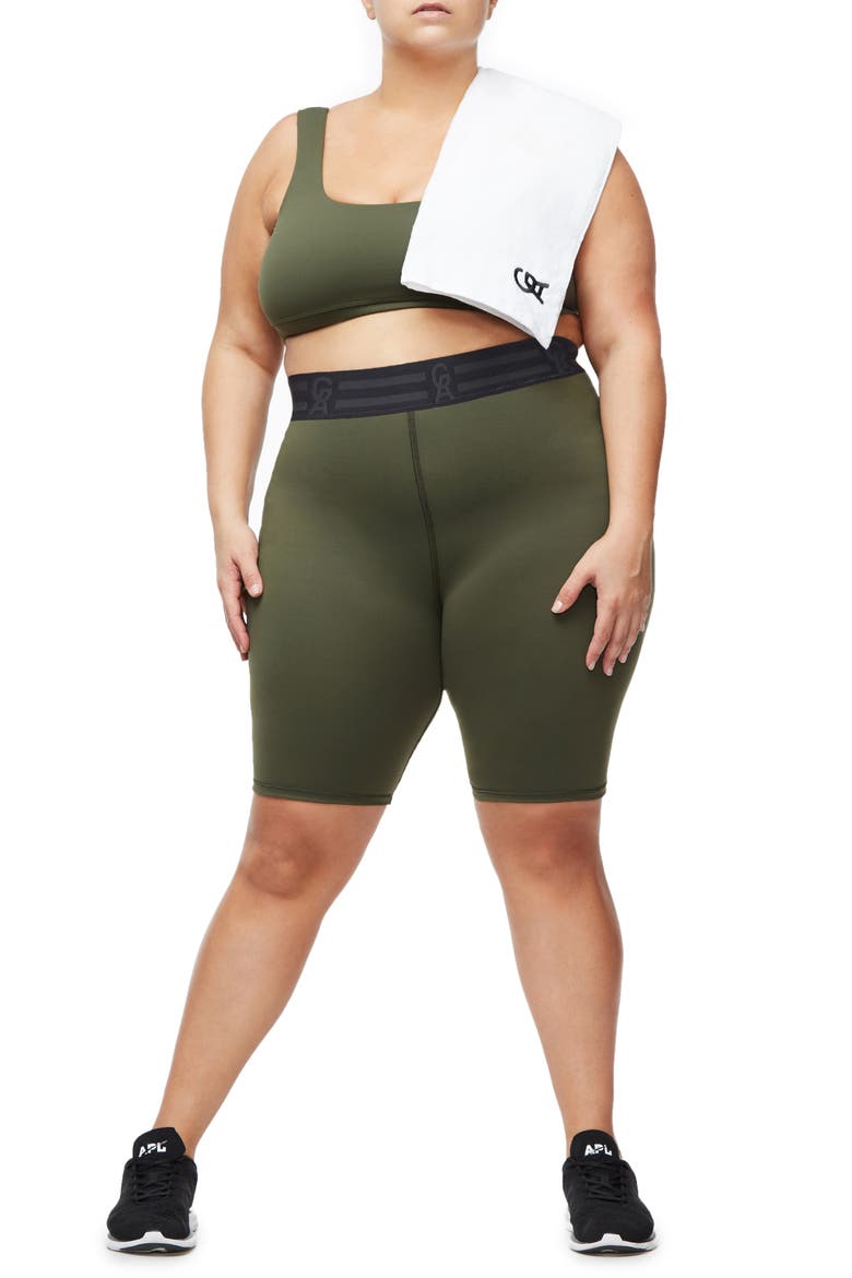 Icon High Waist Bike Shorts, Alternate, color, OLIVE002