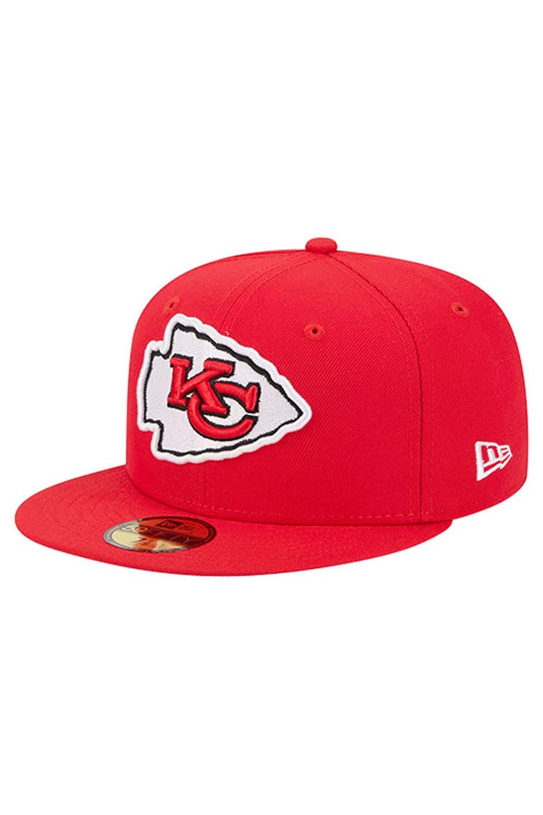 Men's New Era  Red Kansas City Chiefs Group Chat 59FIFTY Fitted Hat, Alternate, color, Red