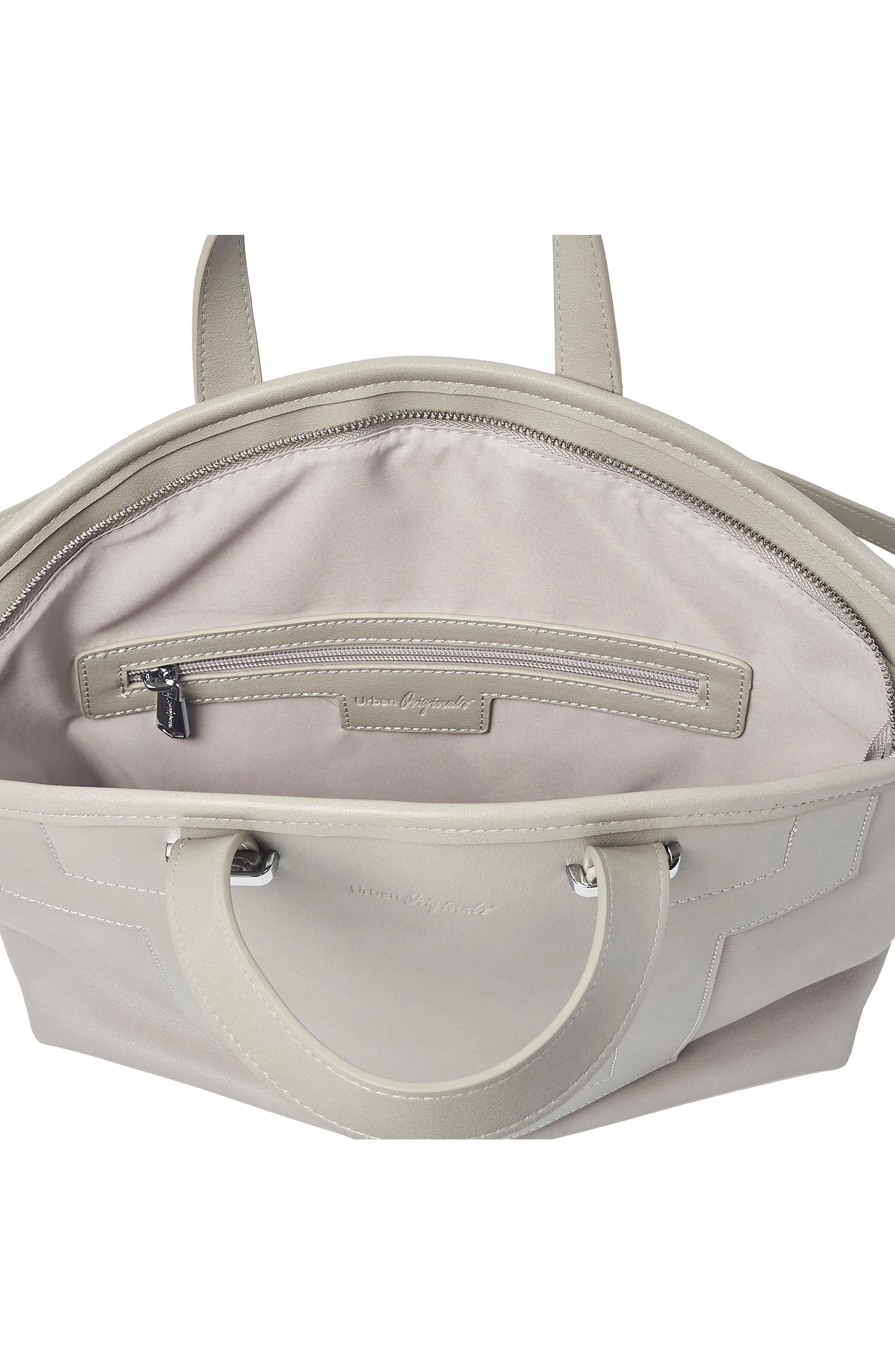 Your Moment Vegan Leather Satchel, Alternate, color, GREY