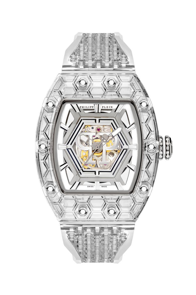 Crypto King Hexagon Ice Breaker Watch Men, Main, color, TRASPARENT
