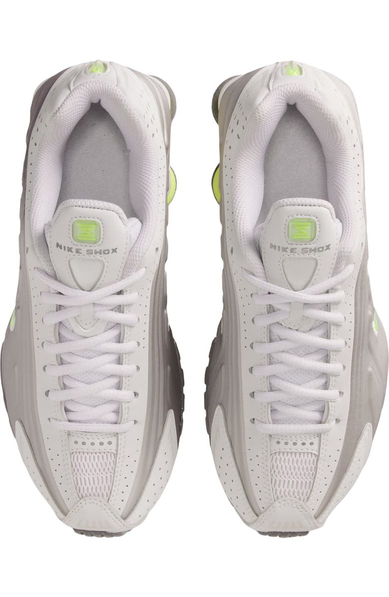 Nike Shox R4 Sneaker, Alternate, color, Grey/ Volt/ Grey/ Ash