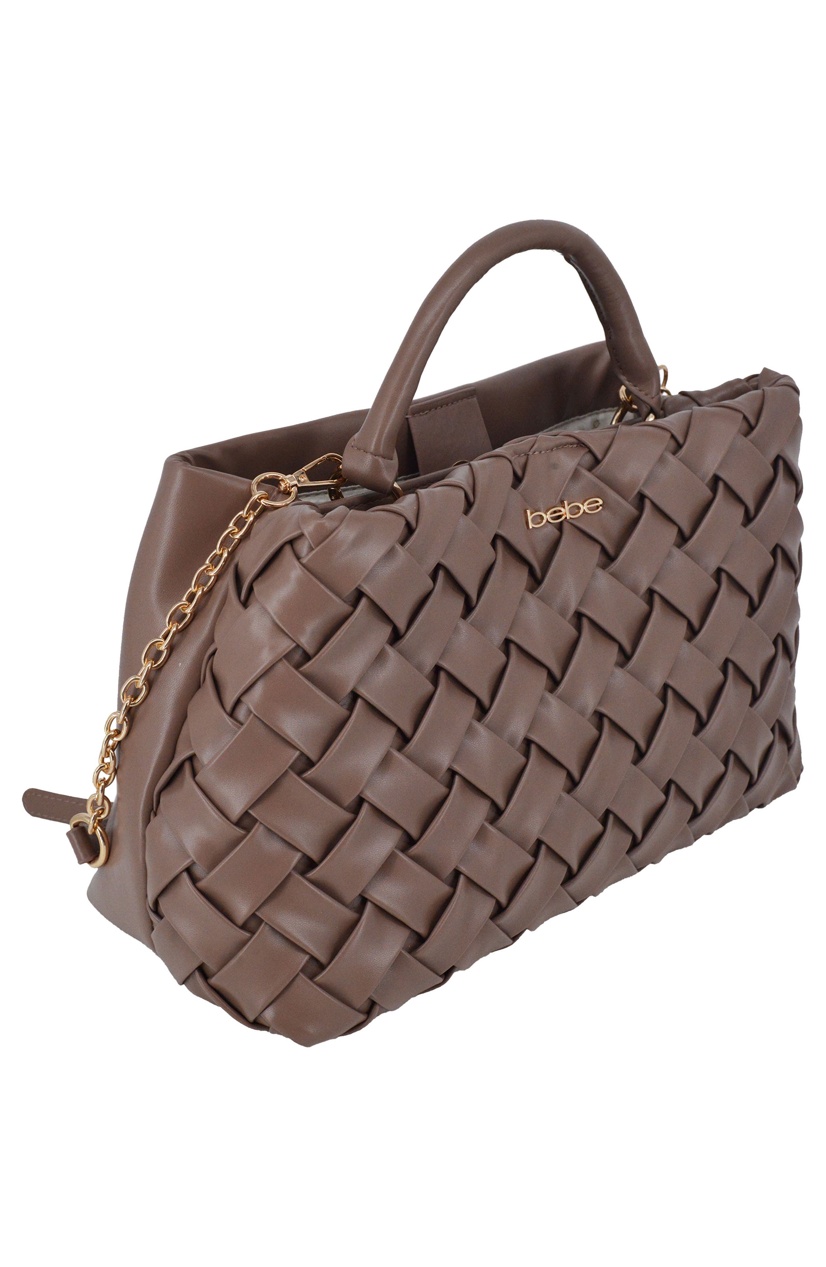 Luca Medium Woven Satchel, Alternate, color, TAUPE