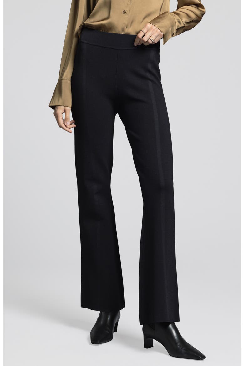 Sasha Stripe Flare Pants, Main, color, BLACK