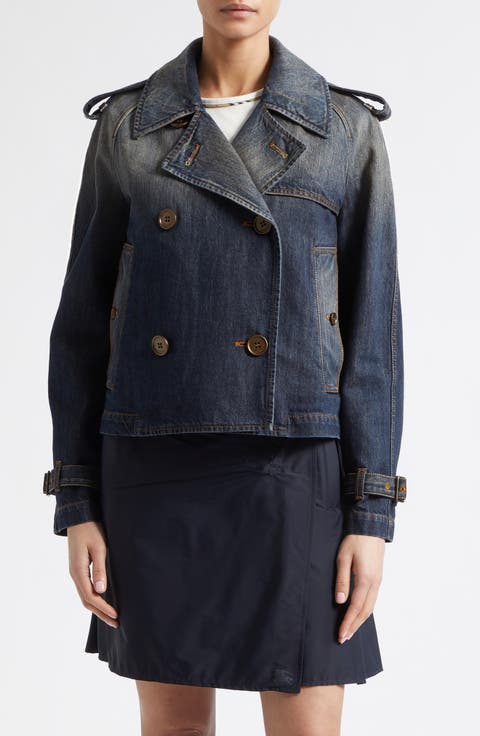 Mayfair Crop Denim Trench Jacket