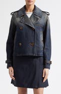 Burberry Mayfair Crop Denim Trench Jacket
