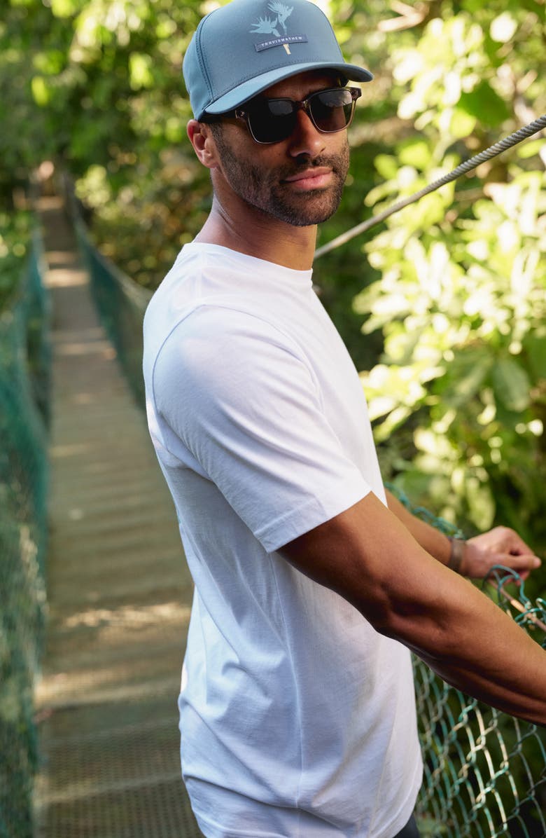 TravisMathew Change of Topic Snapback Baseball Cap, Alternate, color, Dark Teal