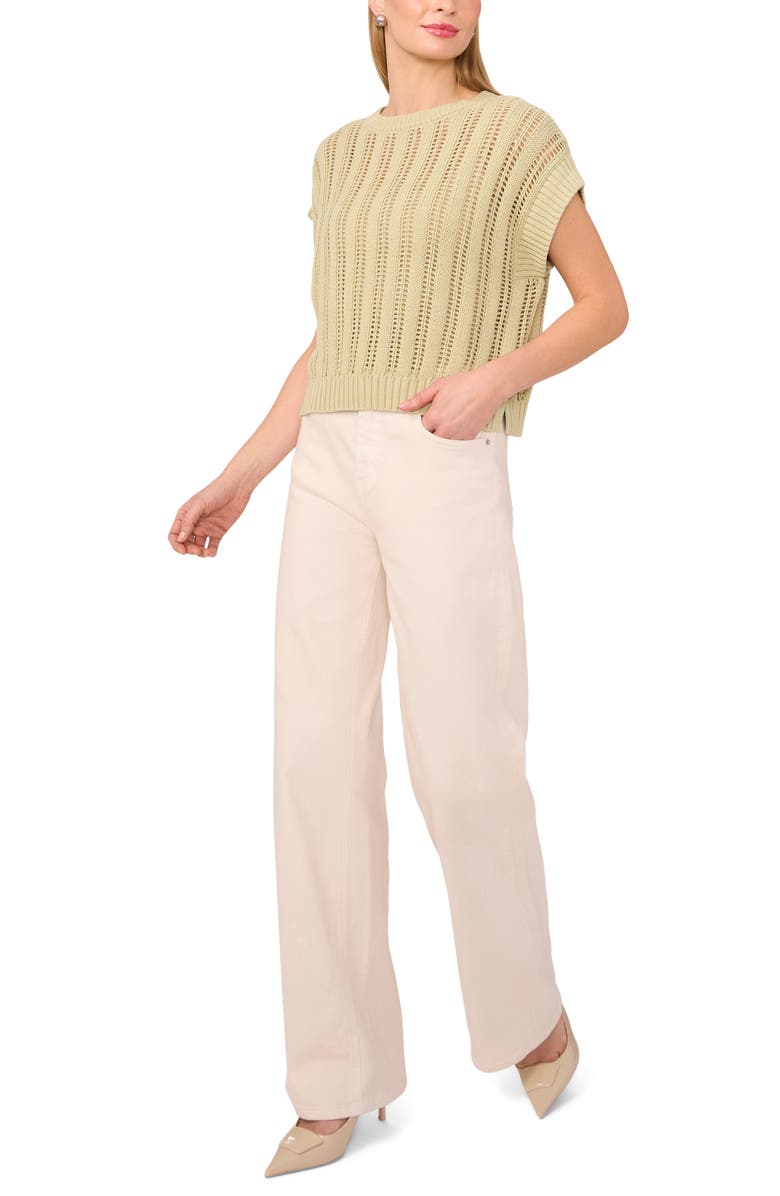 Halogen<sup>®</sup> Cotton Short Sleeve Sweater, Alternate, color, Soft Sage