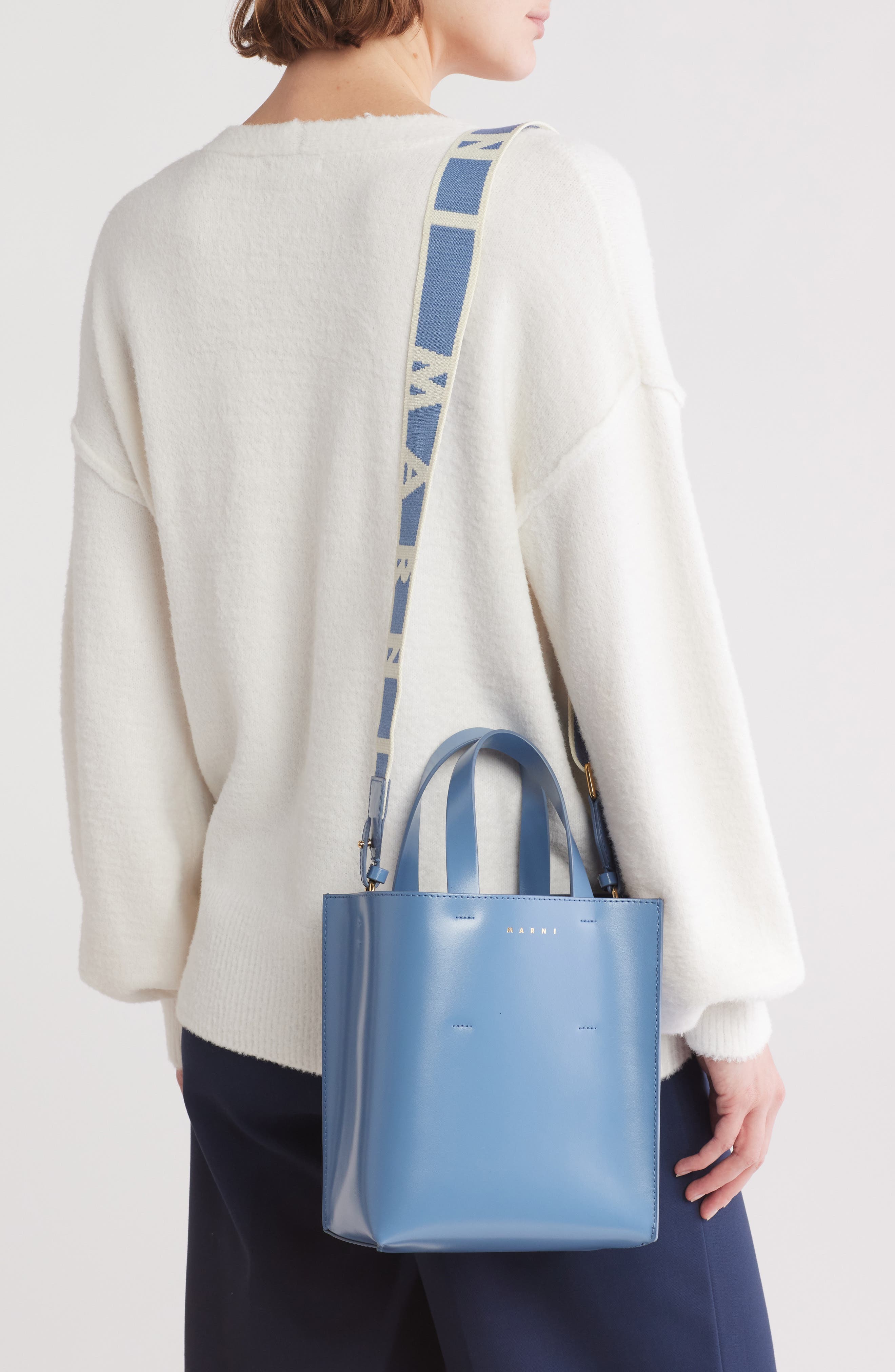 Marni Nano Museo Leather Tote, Alternate, color, 